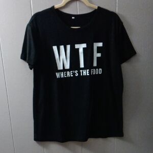 Black Graphic T-Shirt - "Where's The Food"